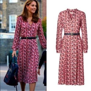 Kate Middleton Michael Kors Midi V-Neck Dress